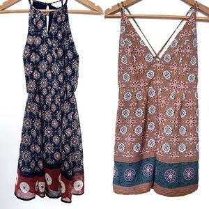 BUNDLE (2) XS Anthropologie Sienna Sky Dress and Forever 21 Romper